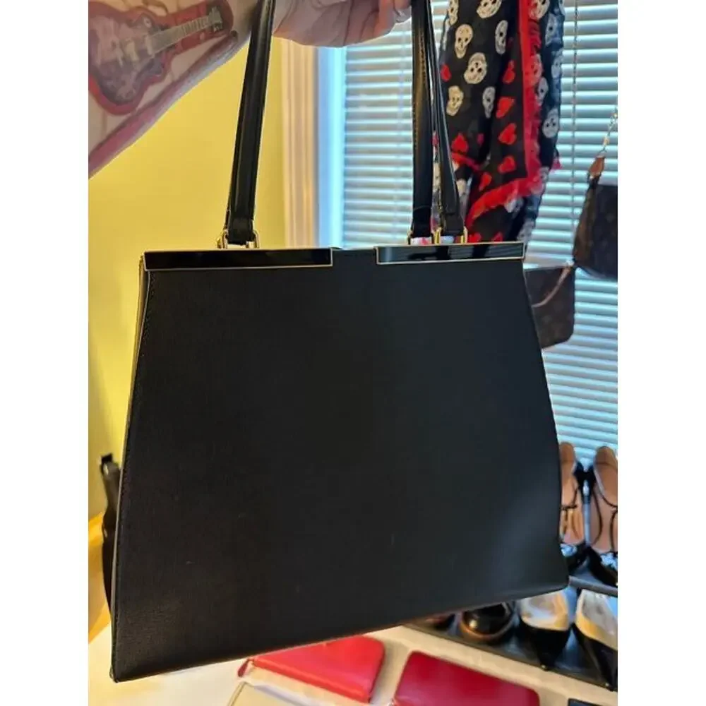 Fendi 3 Trois Jours Tote Black Leather Large VGUC